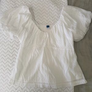 Old Navy White Textured Blouse